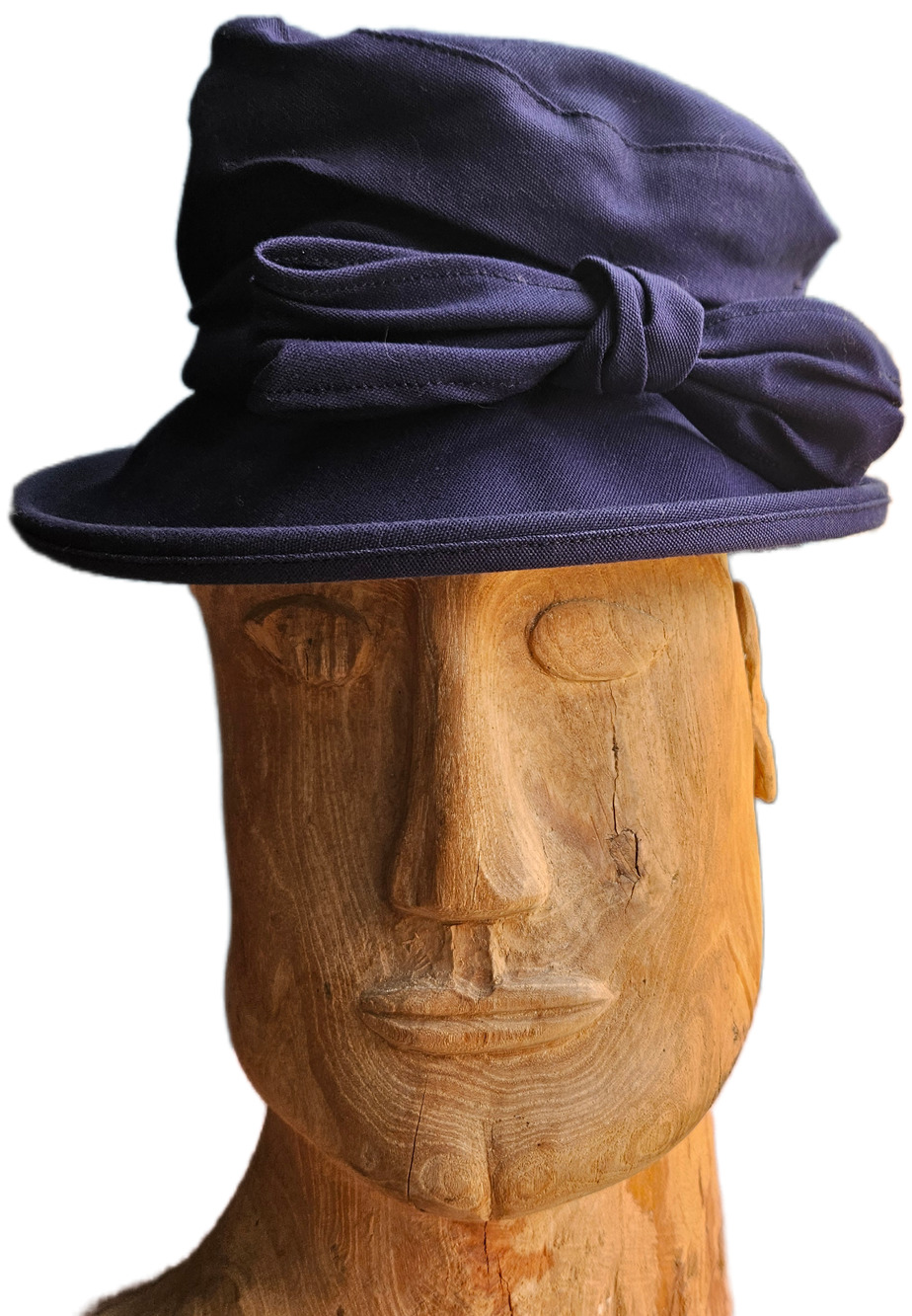 Holt Renfrew Women's Blue Hat Vintage 1990s Cloche Bucket